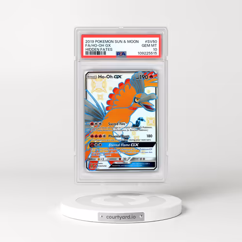 2019 Pokémon Sun & Moon Hidden Fates #SV50 HO-Oh GX - Holo Full Art (PSA 10 GEM MINT)