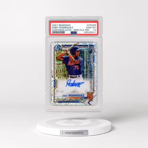 2021 Bowman Chrome Prospect Autographs #CPAER Endy Rodriguez - Speckle Refractor (PSA 10 GEM MINT)