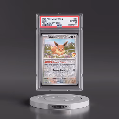 2025 Pokémon Pre EN-Prismatic Evolutions #074 Eevee - Pokemon Day 2025 (PSA 10 GEM MINT)