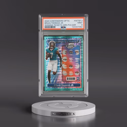 2024 Panini Contenders Optic Winning Tickets #WTBTJ Brian Thomas Jr. - Green Pulsar (PSA 9 MINT)