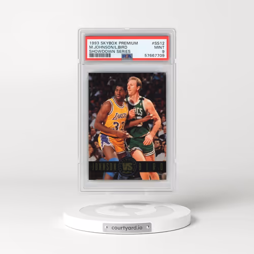 1993 Skybox Premium Showdown Series #SS12 Larry Bird/Magic Johnson (PSA 9 MINT)