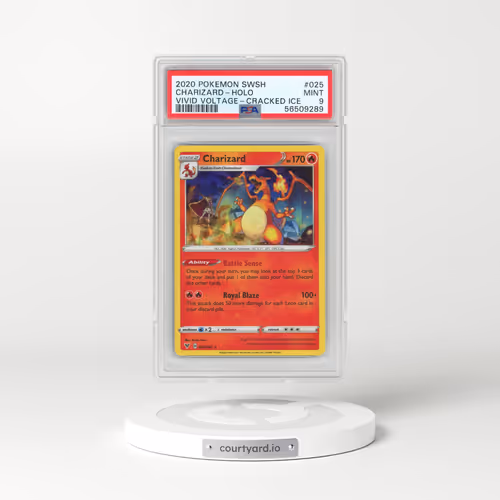 2020 Pokémon Sword & Shield Vivid Voltage #025 Charizard - Holo Cracked Ice (PSA 9 MINT)