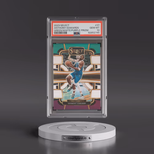 2023 Panini Select #37 Anthony Edwards - Green/White/Purple Prizm (PSA 10 GEM MINT)