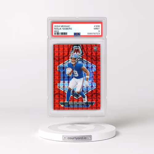 2024 Panini Mosaic #306 Malik Nabers - Red (PSA 9 MINT)