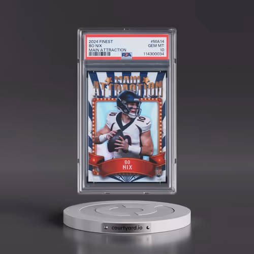 2024 Topps Finest Main Attraction #MA14 Bo Nix (PSA 10 GEM MINT)