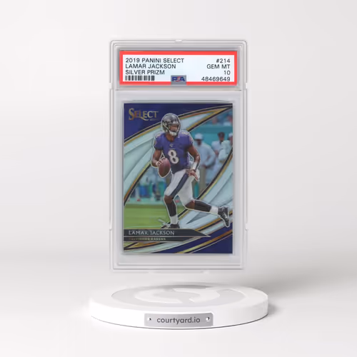 2019 Panini Select #214 Lamar Jackson - Silver Prizm (PSA 10 GEM MINT)