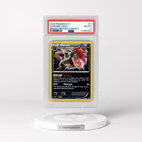 2015 Pokémon XY Breakthrough #91 Zoroark - Holo Cosmos (PSA 8 NM-MT)