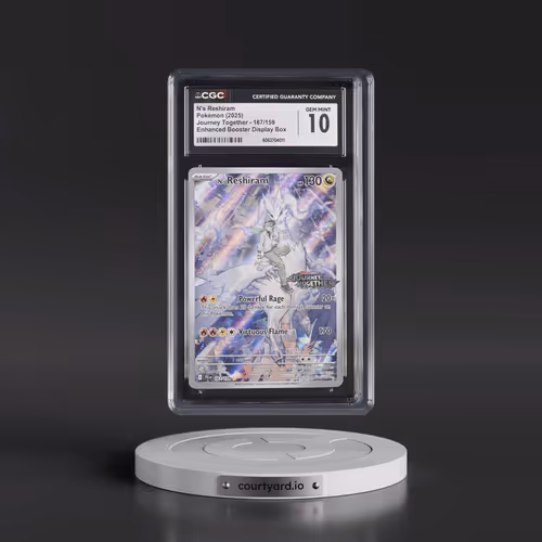 2025 Pokémon Jtg EN-Journey Together #167 N's Reshiram - Enhanced Booster Box Topper (CGC 10 GEM MIN