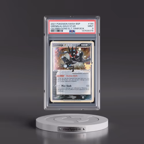 2021 Pokémon Swsh Black Star Promo #144 Greninja-Gold Star - Celebrations Elite Trainer Box (PSA 9 M