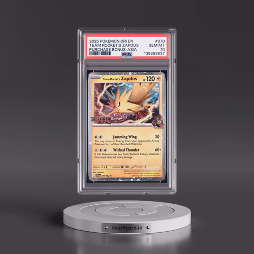 2025 Pokémon Dri EN-Destined Rivals #070 Team Rocket's Zapdos - Purchase Bonus-Asia (PSA 10 GEM MINT