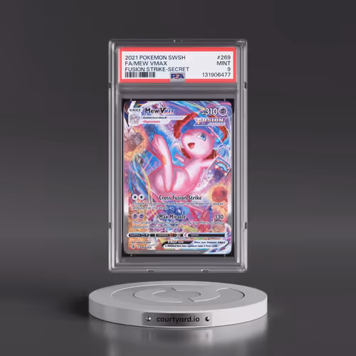 2021 Pokémon Sword & Shield Fusion Strike #269 Mew Vmax - Full Art Secret (PSA 9 MINT)