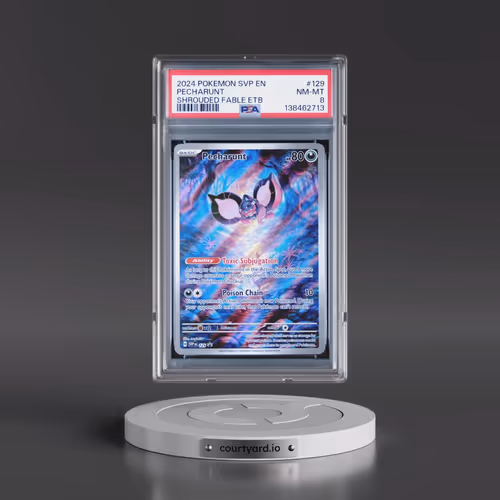 2024 Pokémon Svp EN-SV Black Star Promo #129 Pecharunt - Shrouded Fable Elite Trainer Box (PSA 8 NM-