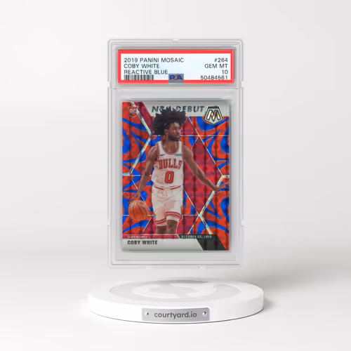 2019 Panini Mosaic #264 Coby White - Reactive Blue (PSA 10 GEM MINT)