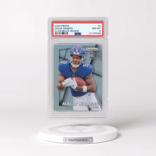 2024 Panini Prizm Prizm Flashback Rookie #5 Malik Nabers (PSA 8 NM-MT)