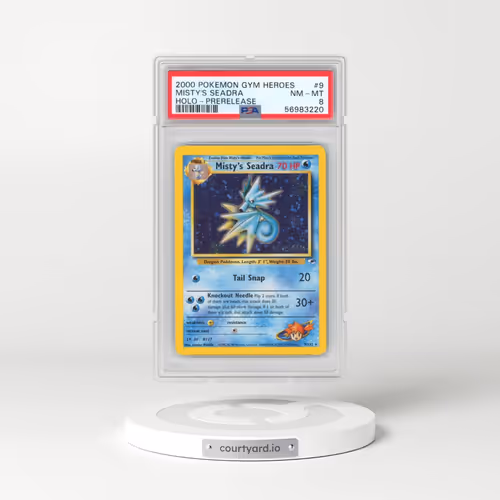 2000 Pokémon Gym Heroes #9 Misty's Seadra - Holo-Prerelease (PSA 8 NM-MT)