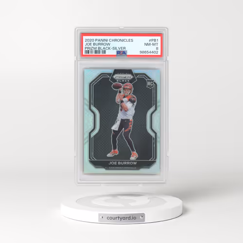 2020 Panini Chronicles Prizm Black #PB1 Joe Burrow - Silver (PSA 8 NM-MT)