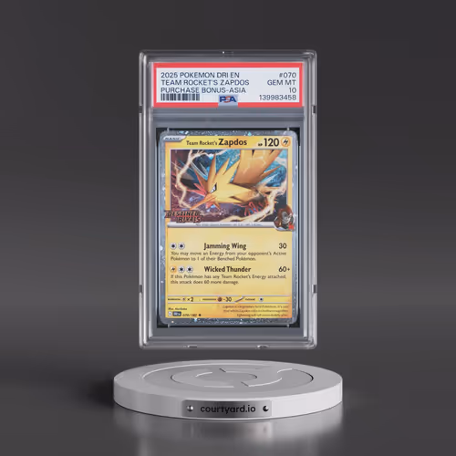 2025 Pokémon Dri EN-Destined Rivals #070 Team Rocket's Zapdos - Purchase Bonus-Asia (PSA 10 GEM MINT