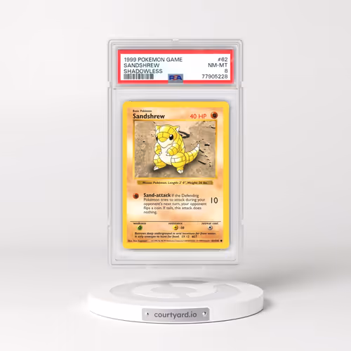 1999 Pokémon Game #62 Sandshrew - Shadowless (PSA 8 NM-MT)