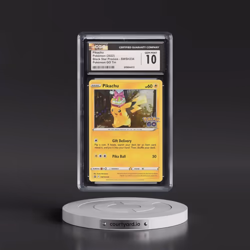 2017 Black Star Promos - Sword & Shield #SWSH234 Pikachu - Pokémon GO Tins Cosmos Holo (CGC 10 GEM M