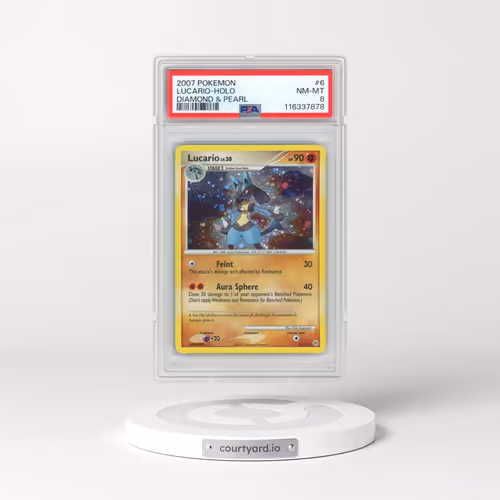 2007 Pokémon Diamond & Pearl #6 Lucario - Holo (PSA 8 NM-MT)
