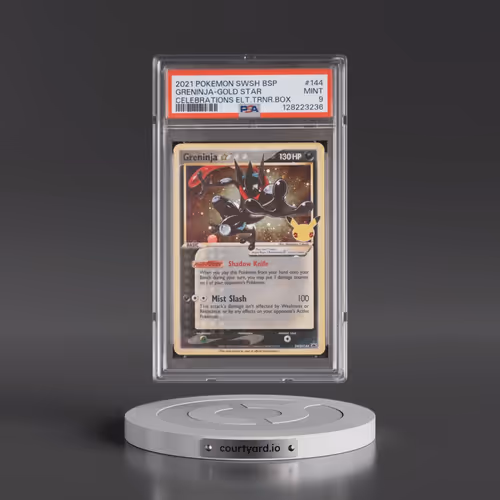 2021 Pokémon Swsh Black Star Promo #144 Greninja-Gold Star - Celebrations Elite Trainer Box (PSA 9 M