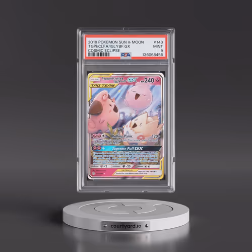 2019 Pokémon Sun & Moon Cosmic Eclipse #143 Togepi & Cleffa & Igglybuff GX - Holo (PSA 9 MINT)