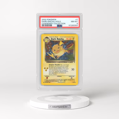 2002 Pokémon Legendary Collection #7 Dark Raichu - Holo (PSA 8 NM-MT)