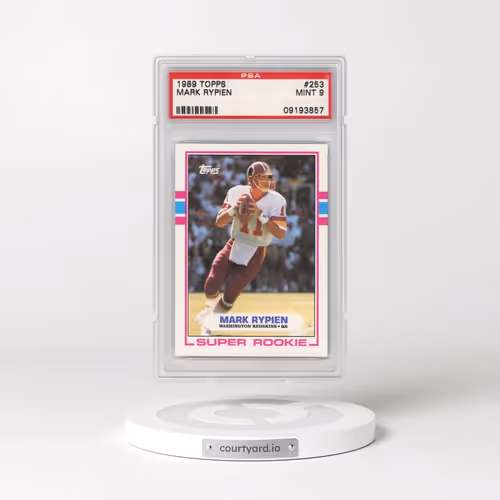 1989 Topps #253 Mark Rypien - Error-(14 1988 Completions, Should Be 114) (PSA 9 MINT)