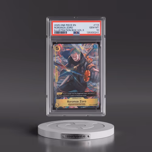 2025 One Piece Promos #113 Roronoa Zoro - Illustration Box Vol.3 (PSA 10 GEM MINT)