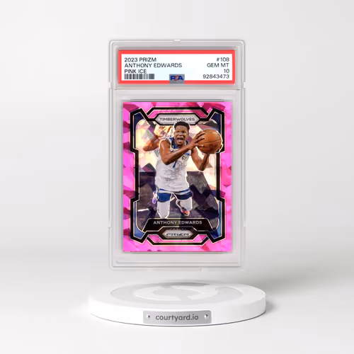 2023 Panini Prizm #108 Anthony Edwards - Pink Ice (PSA 10 GEM MINT)