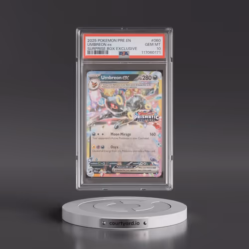 2025 Pokémon Pre EN-Prismatic Evolutions #060 Umbreon EX - Holo Surprise Box Exclusive (PSA 10 GEM M