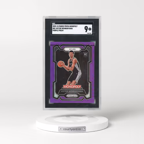 2023 Panini Prizm Monopoly #81 Victor Wembanyama - Purple Prizm (SGC 9 MINT)