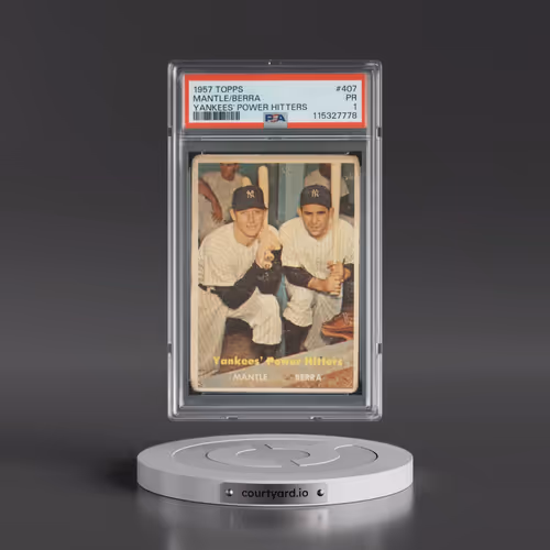 1957 Topps #407 Mickey Mantle/Yogi Berra - Yankees' Power Hitters (PSA 1 PR)