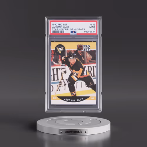 1990 Pro Set #632 Jaromir Jagr - Stat Header Line w/Stats (PSA 9 MINT)