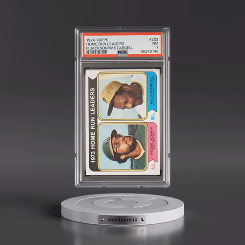 1974 Topps #202 Home Run Leaders - R.Jackson/W.Stargell (PSA 7 NM)