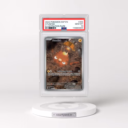 2024 Pokémon Ssp EN-Surging Sparks #202 Stunfisk - Illustration Rare (PSA 10 GEM MINT)