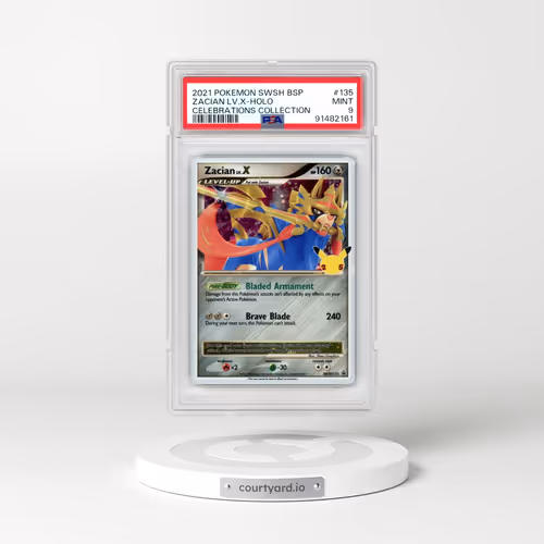 2021 Pokémon Swsh Black Star Promo #135 Zacian LV.X - Holo Celebrations Collection (PSA 9 MINT)
