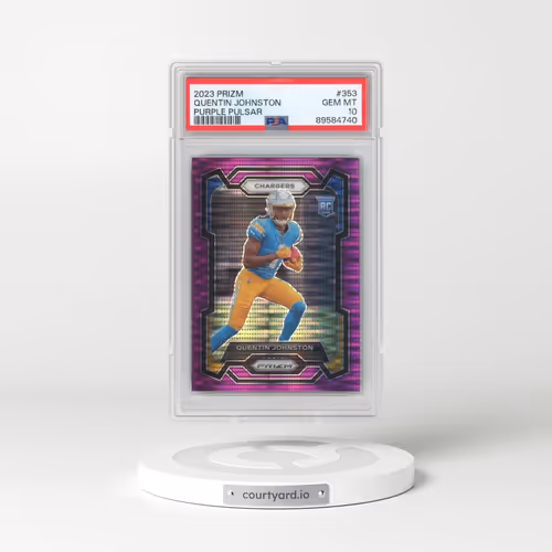 2023 Panini Prizm #353 Quentin Johnston - Purple Pulsar (PSA 10 GEM MINT)
