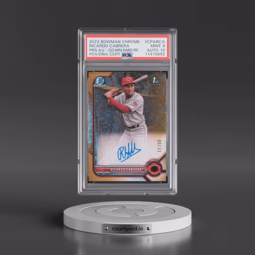2022 Bowman Chrome Prospect Autographs #CPARCA Ricardo Cabrera - Gold Mini Diamond Refractor (PSA 9
