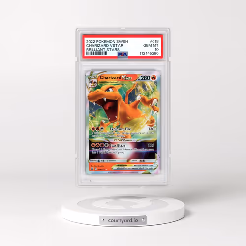 2022 Pokémon Sword & Shield Brilliant Stars #018 Charizard Vstar (PSA 10 GEM MINT)