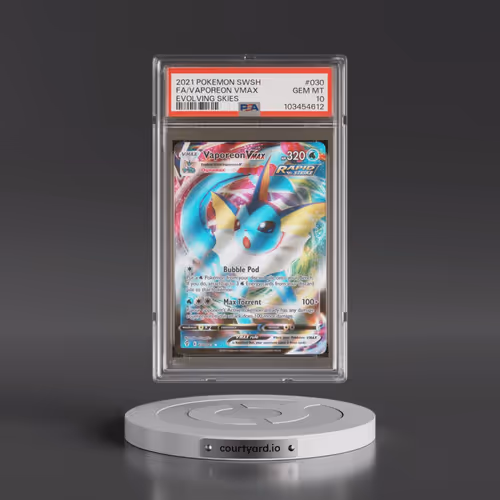 2021 Pokémon Sword & Shield Evolving Skies #030 Vaporeon Vmax - Full Art (PSA 10 GEM MINT)