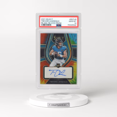 2021 Panini Select Rookie Signatures #RSTLR Trevor Lawrence - Tie-Dye Prizm (PSA 10 GEM MINT)