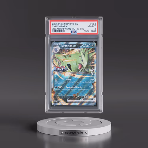 2025 Pokémon Pre EN-Prismatic Evolutions #064 Tyranitar EX - Holo Lucario EX & Tyranitar EX Premium