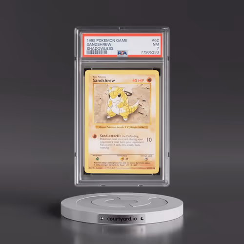 1999 Pokémon Game #62 Sandshrew - Shadowless (PSA 7 NM)