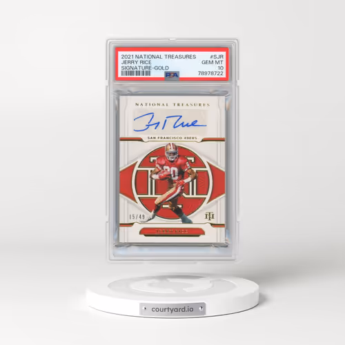 2021 Panini National Treasures Signatures #SJR Jerry Rice - Gold (PSA 10 GEM MINT)
