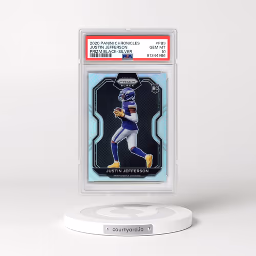 2020 Panini Chronicles Prizm Black #PB9 Justin Jefferson - Silver (PSA 10 GEM MINT)