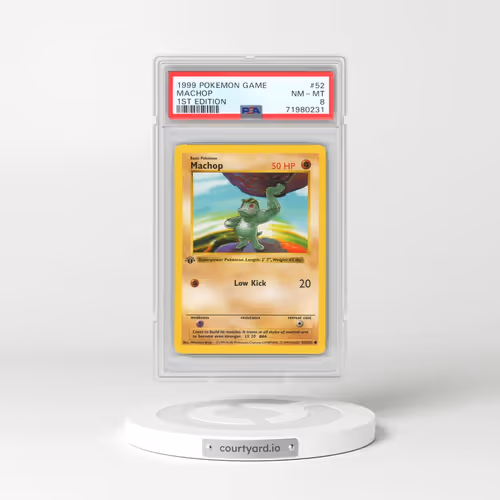 1999 Pokémon Game #52 Machop - 1st Edition (PSA 8 NM-MT)