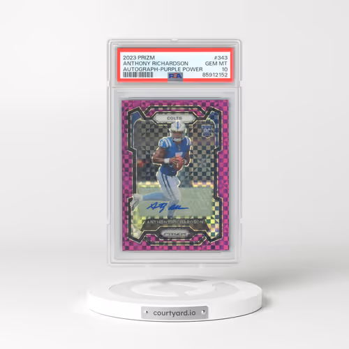 2023 Panini Prizm #343 Anthony Richardson - Autograph-Purple Power (PSA 10 GEM MINT)