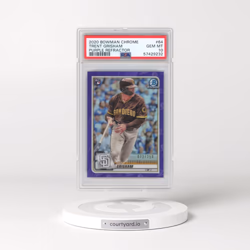 2020 Bowman Chrome #64 Trent Grisham - Purple Refractor (PSA 10 GEM MINT)