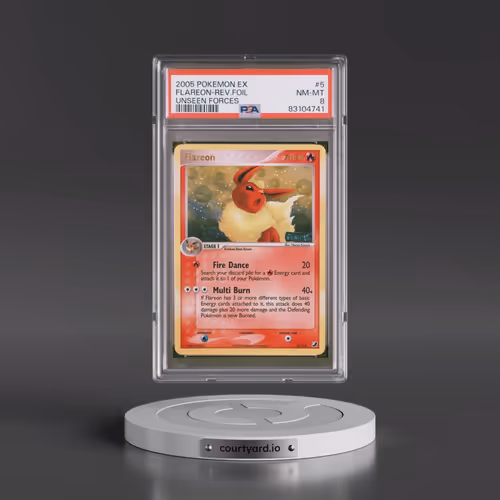 2005 Pokémon EX Unseen Forces #5 Flareon - Reverse Foil (PSA 8 NM-MT)